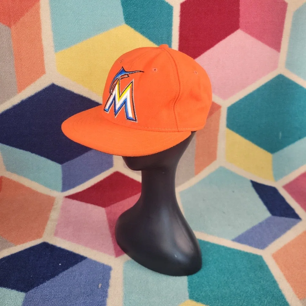 New Era Miami Marlins MLB Authentic On-Field 59FIFTY Fitted Hat Orange 7 1/8
